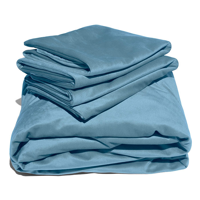 Liquid Velvet Sheet & Pillowcases - King, Cyan, Liberator Bedroom Adventure Gear