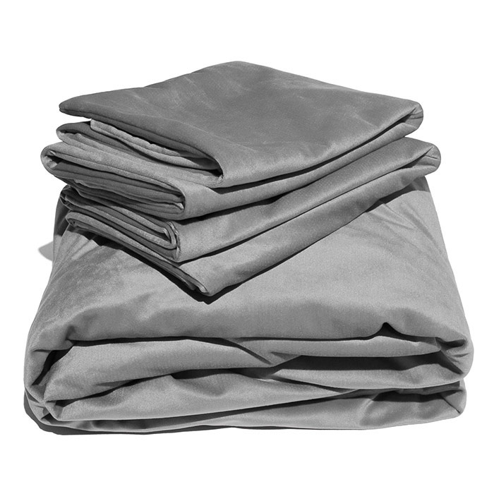 Liquid Velvet Sheet & Pillowcases - King, Grey, Liberator Bedroom Adventure Gear