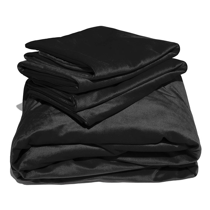Liquid Velvet Sheet & Pillowcases - Queen, Black, Liberator Bedroom Adventure Gear