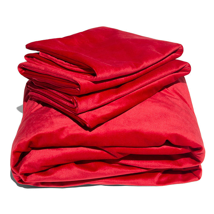 Liquid Velvet Sheet & Pillowcases - Queen, Red, Liberator Bedroom Adventure Gear