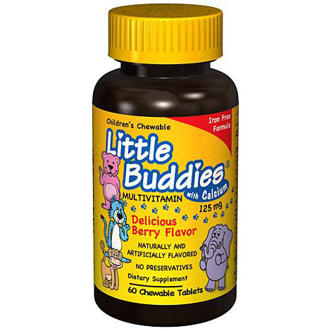 Good 'N Natural Little Buddies Children's Chewable Multi-Vitamin w/Calcium, Iron Free, Berry Flavor, 60 Tablets, Good 'N Natural