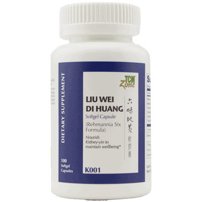 Liu Wei Di Huang (Rehmannia Six Formula), 100 Softgel Capsules, TCMzone