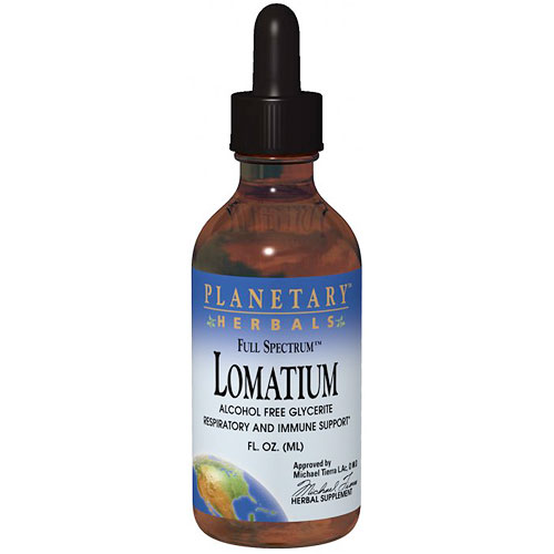 Lomatium Glycerite Liquid Full Spectrum, Alcohol Free, 2 oz, Planetary Herbals