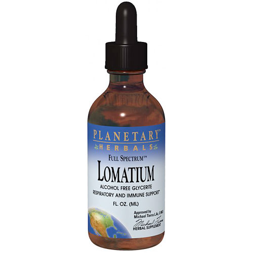Lomatium Glycerite Liquid Full Spectrum, Alcohol Free, 8 oz, Planetary Herbals