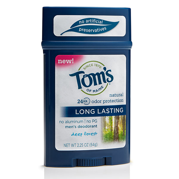 Long Lasting Mens Wide Stick Deodorant - Deep Forest, 2.25 oz, Toms of Maine