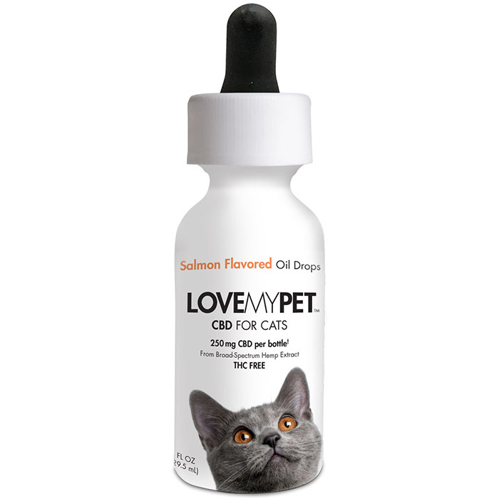 LoveMyPet CBD Cat Oil Drops, Salmon Flavored, 1 oz, Irwin Naturals