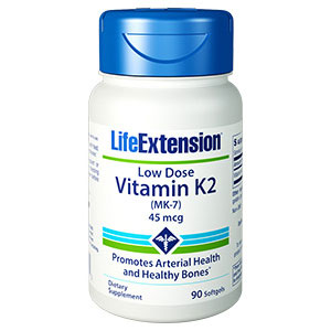 Low-Dose Vitamin K2, MK-7, 45 mcg, 90 Softgels, Life Extension