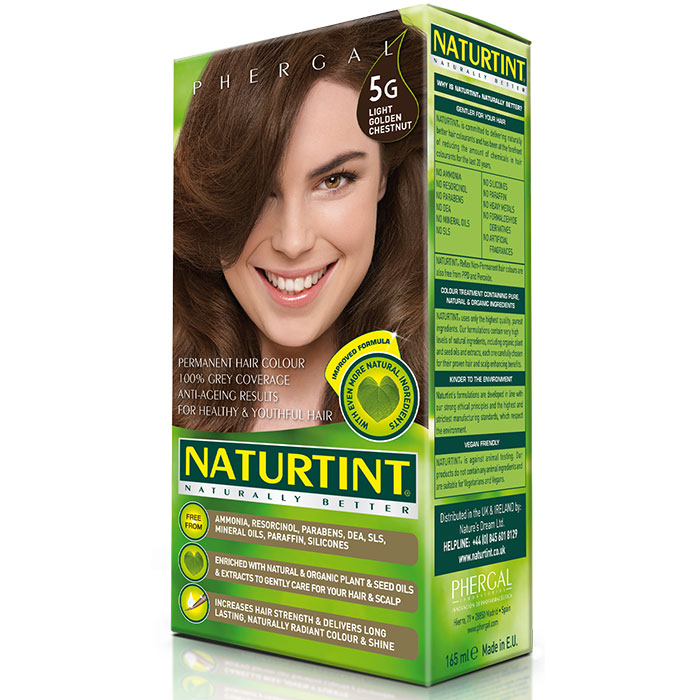 Permanent Hair Color, Light Golden Chestnut (5G), 5.6 oz, Naturtint