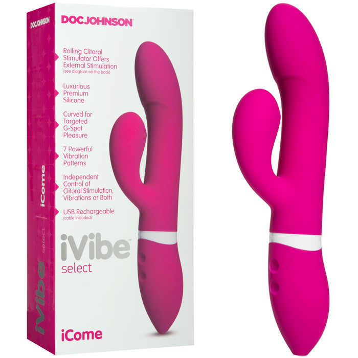 iVibe Select iCome Rabbit Vibrator - Pink, Doc Johnson