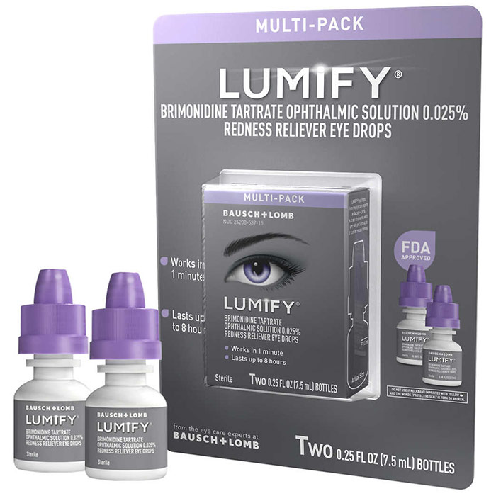 Lumify Redness Reliever Eye Drops, 0.25 oz (7.5 ml) x 2 Bottles