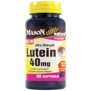 Lutein 40 mg Ultra Strength, 30 Softgels, Mason Natural