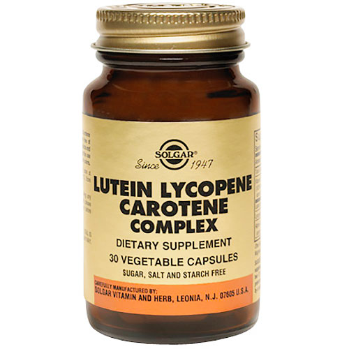 Lutein Lycopene Carotene Complex, 30 Vegetable Capsules, Solgar