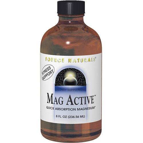 Mag Active Liquid, Quick Absorption Magnesium, 4 oz, Source Naturals