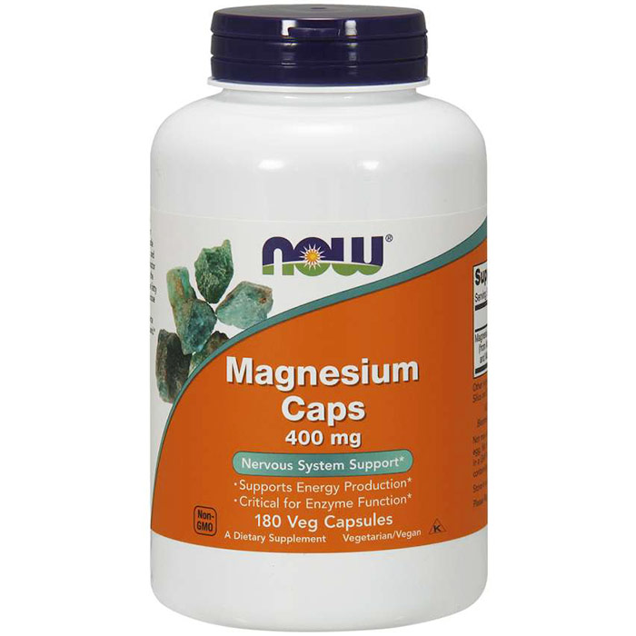 Magnesium Caps 400 mg, 180 Capsules, NOW Foods