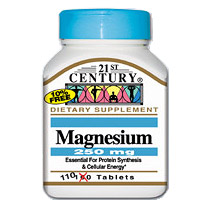 Magnesium 250 mg 110 Tablets, 21st Century Health Care