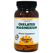 Magnesium 250 mg (Amino Acid Chelate) 90 Tablets, Country Life