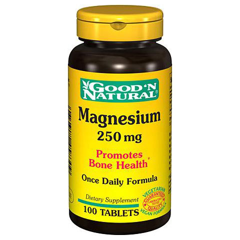Magnesium 250 mg (Magnesium Oxide), 100 Tablets, Good 'N Natural