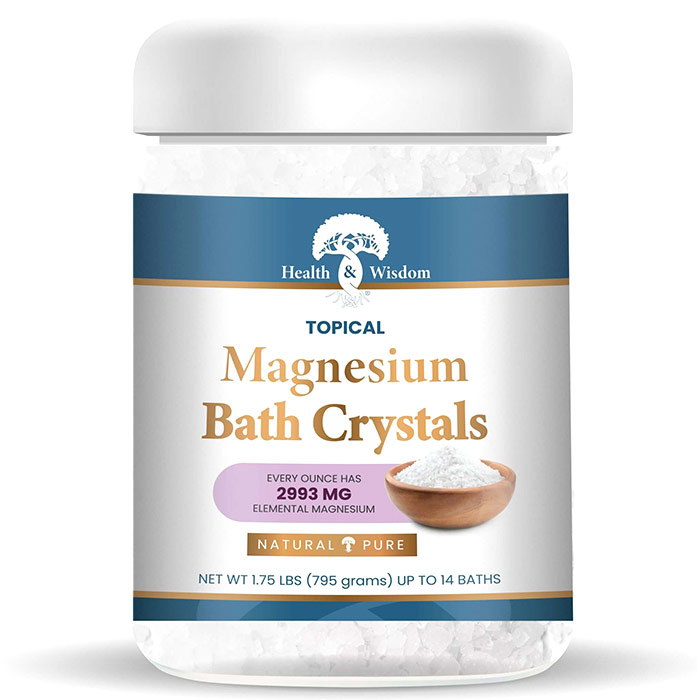 Magnesium Bath Crystals, 1.75 lb (795 g), Health and Wisdom Inc.