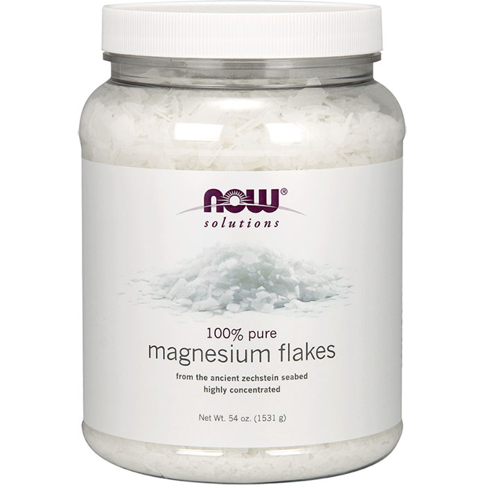 Magnesium Flakes, 100% Pure, 54 oz, NOW Foods