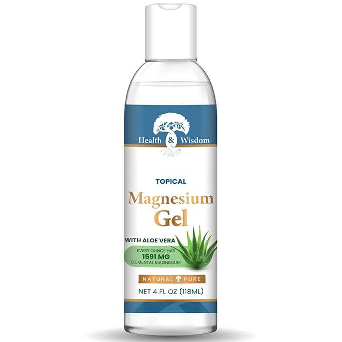 Magnesium Gel with Aloe Vera, Flip Top Cap, 4 oz x 2 pc, Health and Wisdom Inc.