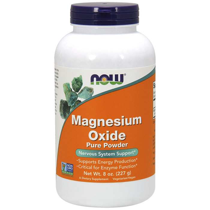 Magnesium Oxide Powder 8 oz, NOW Foods