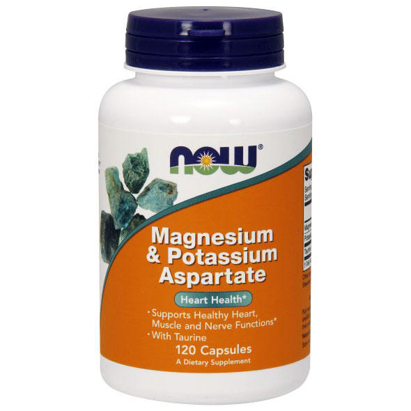 Magnesium & Potassium Aspartate with Taurine 120 Caps, NOW Foods