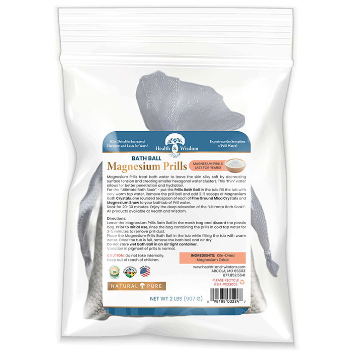 Magnesium Prills Bath Ball, 908 g, Health and Wisdom Inc.