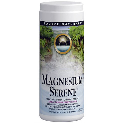 Magnesium Serene Powder Berry Flavor, 5 oz, Source Naturals