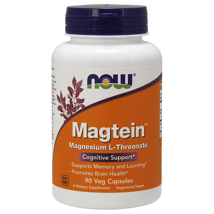 Magtein, Magnesium L-Threonate, 90 Vegetarian Capsules, NOW Foods