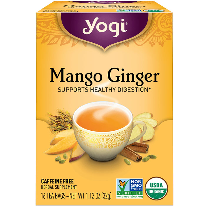 Mango Ginger Tea, Supports Healthy Digestion, 16 Tea Bags, Yogi Tea