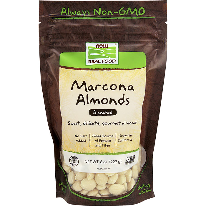 Marcona Almonds Blanched, 8 oz, NOW Foods