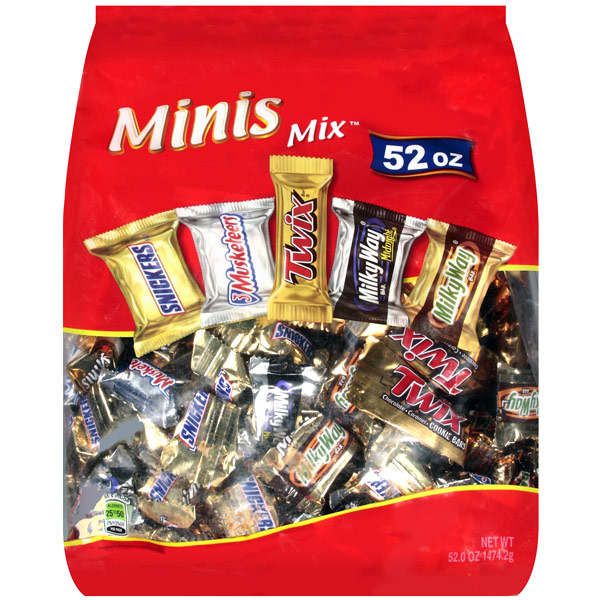 Mars Chocolate Minis Mix, Candy Bars, 52 oz