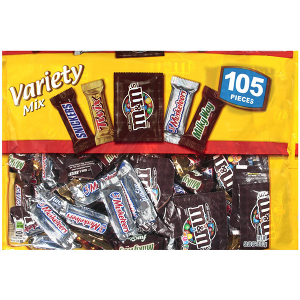 Mars Chocolate Variety Mix, Snack Size, 105 Pieces