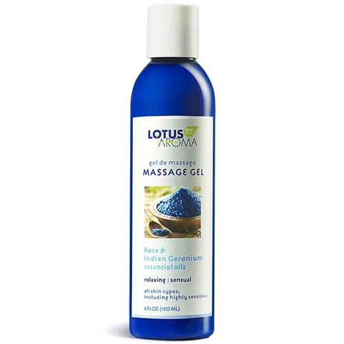 Lotus Aroma Massage Gel, Rose & Indian Geranium Essential Oils, 6 oz, Lotus Aroma