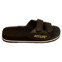 Massage Sandals, Black with Velcro, M10/W11, 1 Pair, Acu-Life Massage Sandals