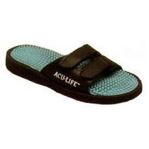 Acu-Life Massage Sandals Massage Sandals, Black/Teal with Velcro, M10/W11, 1 Pair, Acu-Life Massage Sandals