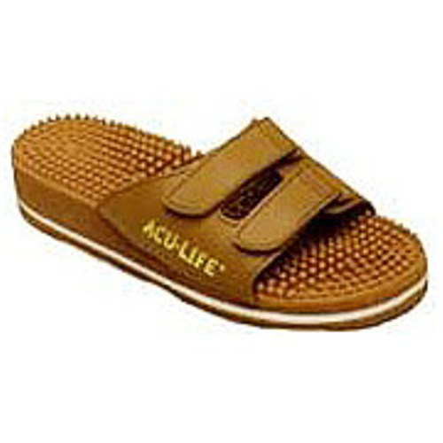 Massage Sandals, Brown with Velcro, M11/W12, 1 Pair, Acu-Life Massage Sandals