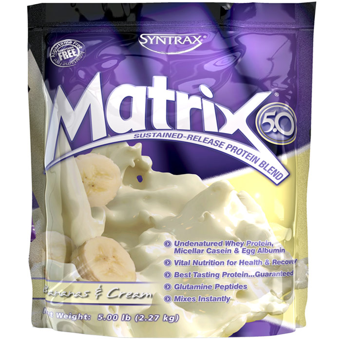 Matrix 5.0, Sustained-Release Protein Blend, 5 lb, Syntrax