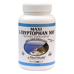 Maxi L-Tryptophan 500, 90 Capsules, Maxi-Health Research (MaxiHealth)