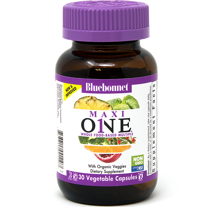 Maxi One Formula, Single Daily Multivitamin & Multimineral, With Iron, 30 Caplets, Bluebonnet Nutrition