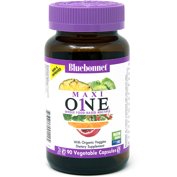 Maxi One Formula, Single Daily Multivitamin & Multimineral, With Iron, 90 Caplets, Bluebonnet Nutrition