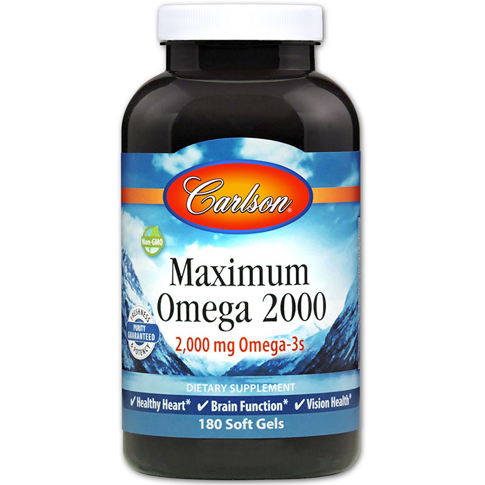 Maximum Omega 2000, 180 Soft Gels, Carlson Labs
