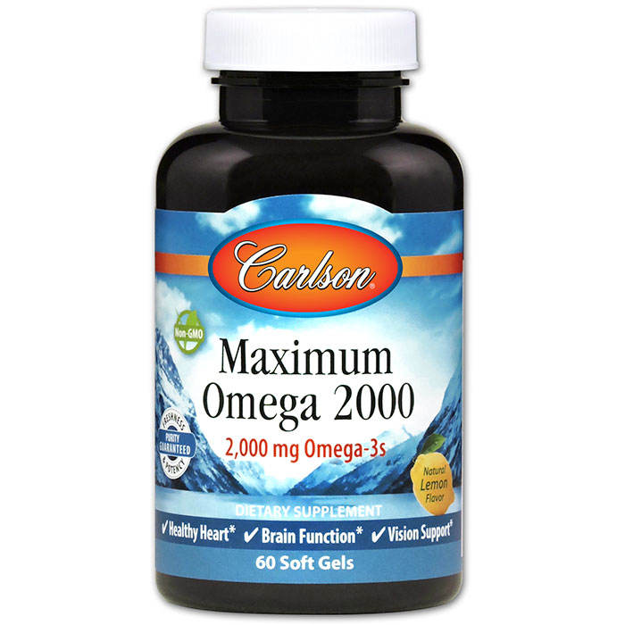 Maximum Omega 2000, 60 Soft Gels, Carlson Labs