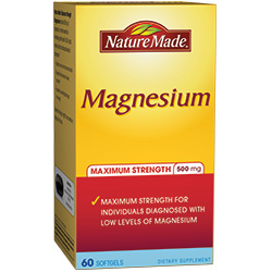 Nature Made Maximum Strength Magnesium 500 mg, 60 Softgels