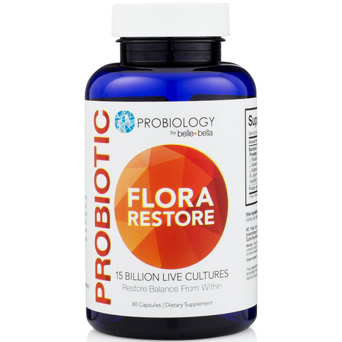 Belle+Bella Probiology Probiotic Flora Restore, Value Size, 60 Capsules