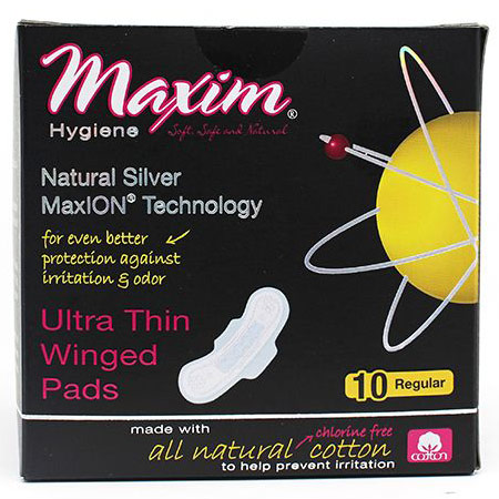 MaxION Ultra Thin Winged Pads, Regular/Daytime, 10 ct, Maxim Hygiene Products