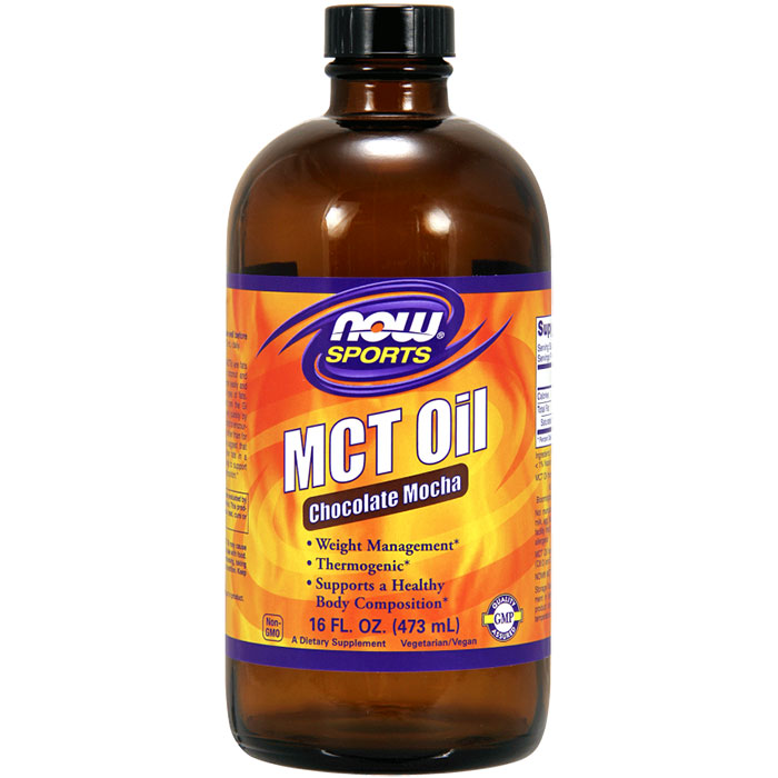 MCT Oil Liquid - Chocolate Mocha Flavor, 16 oz, NOW Foods
