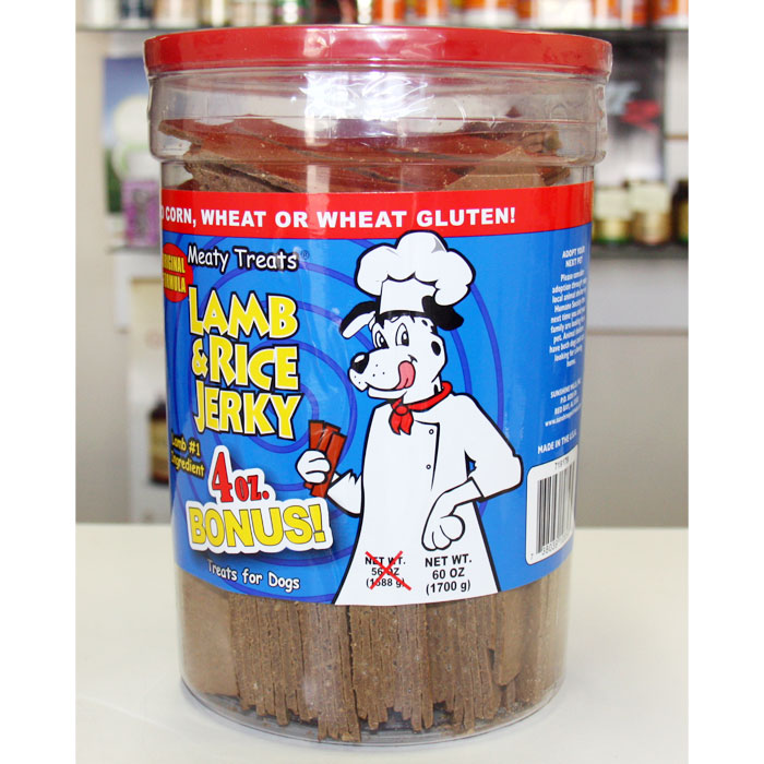 Meaty Treats Lamb & Rice Jerky, Dog Snacks, 60 oz (1700 g)