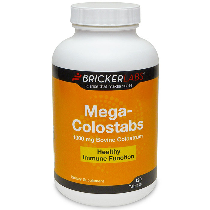 Mega-Colostabs, 1000 mg Bovine Colostrum, 120 Tablets, Bricker Labs