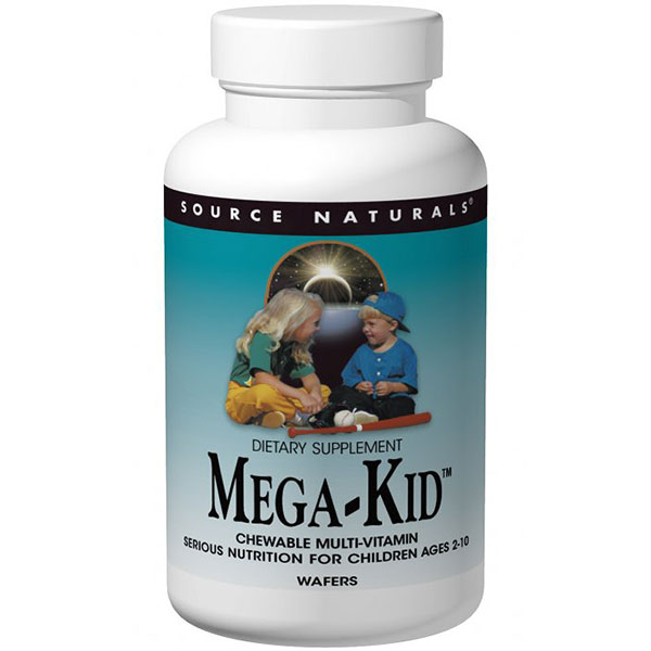 Mega-Kid Chewable Multi-Vitamins for Children, 60 Wafers, Source Naturals